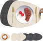 Faux Leather Placemats Set of 6, Dual Sided by Chitomars