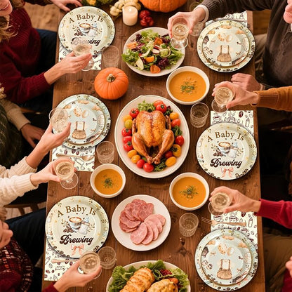 180Pcs Halloween Ghost Party Supplies Paper Plates and Napkins Serve 60 | - Image 7