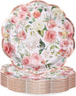 WRAPAHOLIC 25Pcs Floral Paper Plates by WRAPAHOLIC