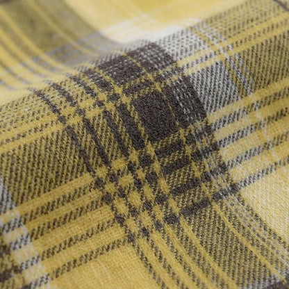 Artoid Mode Yellow Brown Farmhouse Plaid Spring Table Runner, Winter Rustic - Image 7