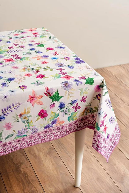 Maison d' Hermine Table Cloth Rectangle Table 100% Cotton 54 x 72 Inches Tablecloth Reusable Decorative for Dining Room Farmhouse Home Valentines Day Decorations Spring Summer - Chardon