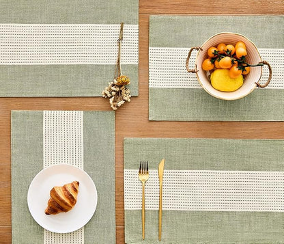 Wracra Linen Placemats, 12 x 18 Inch Set of 4 Placemats, Farmhouse Macrame - Image 4