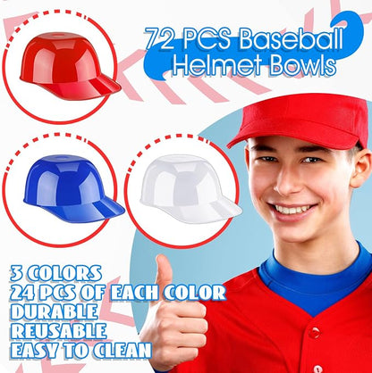 Plastic 8 oz Baseball Helmet Bowl, 72 Pack - Image 2