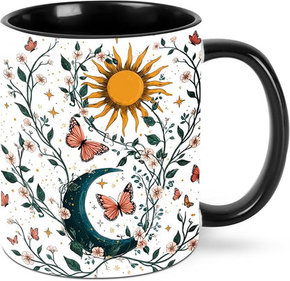 Sun Moon Coffee Mug 11 Ounce Mugs Ceramic Tea Cup Drinking Water Cups | Novelty by FyLybois