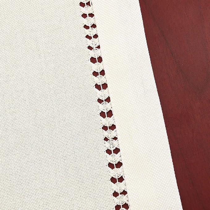 Grelucgo Handcrafted Solid Color Dining Table Placemats, Double-Hemstitched) - Image 3