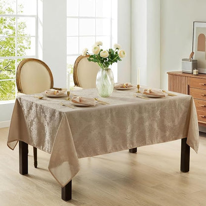 Newbridge Barcelona Luxury Damask Fabric Tablecloth, 52” Wide x 70” Rectangle - Image 6