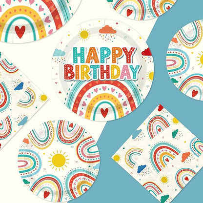 250 Pcs Retro Rainbow Birthday Party Decorations - Image 2
