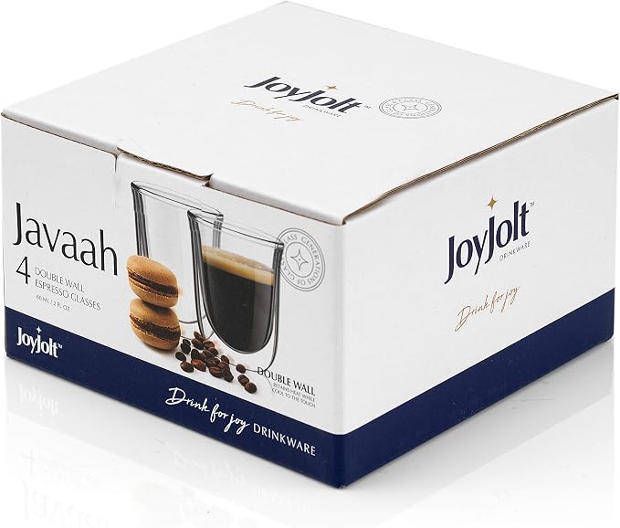 JoyJolt Javaah Double Walled Espresso Glasses Espresso Cups Set of 4 | 2-Ounces - Image 3