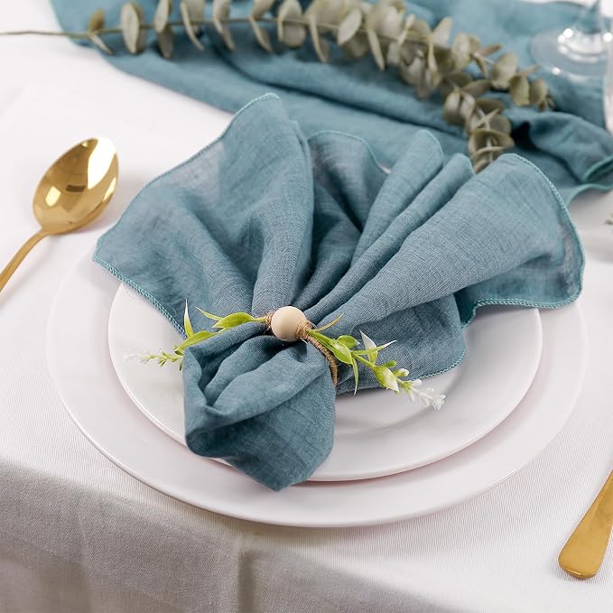 Handmade Farmhouse Napkin Rings Set of 8, Eucalyptus Napkin Rings - Image 2