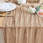 Cheesecloth Table Runner Nude Brown 10FT Boho Gauze Table Runners | 120 Inch by Wokceer