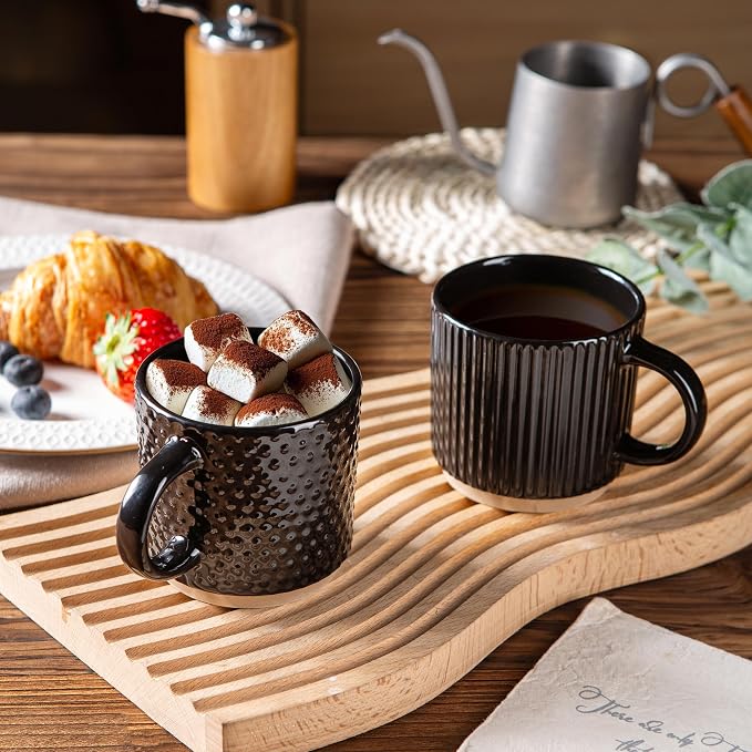 GBhome 6 OZ Stackable Coffee Mugs Set of 4, Ceramic Espresso Coffee Cups | - Image 7