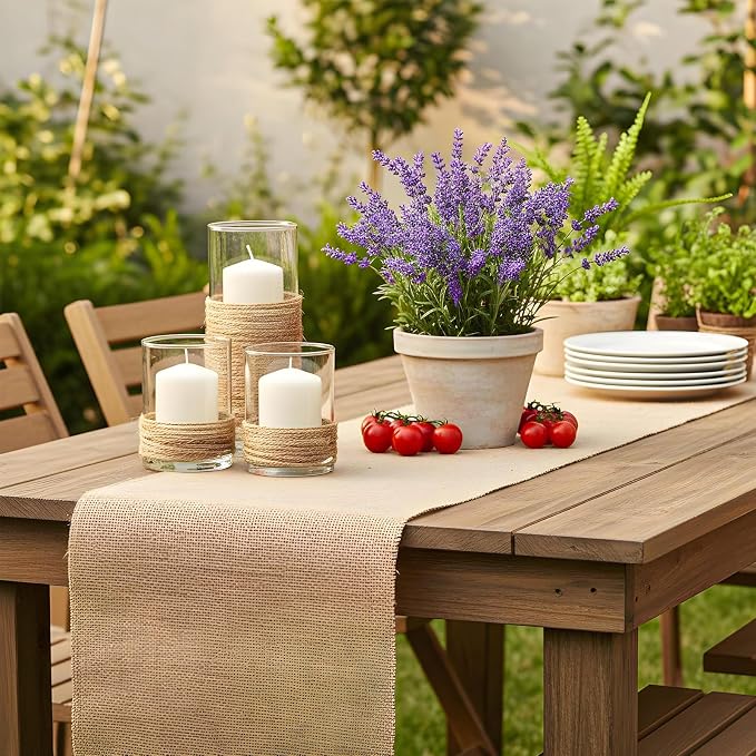 10 Pack Burlap Table Runners 12 x 71 Inch Rustic Linen Table Runner Natural - Image 6