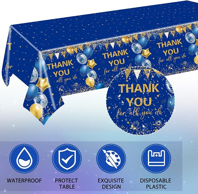 41Pcs Blue Gold Thank You Decorations Thank You - Image 5