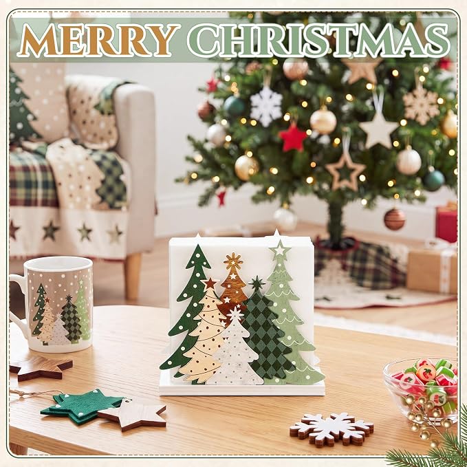 Christmas Tree Napkin Holder for Tables Classical Green Christmas Tree Napkin - Image 5