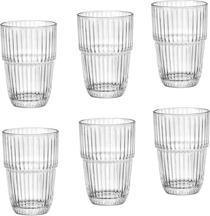 Bormioli Rocco Barshine 12.88 oz. Long Drink Stackable Tempered Drinking Glasses by Bormioli+Rocco