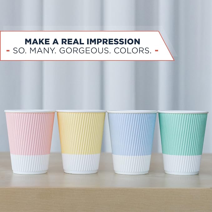 Disposable Coffee Cups With Lids - 12 oz Paper To Go Coffee Cups With - Image 4