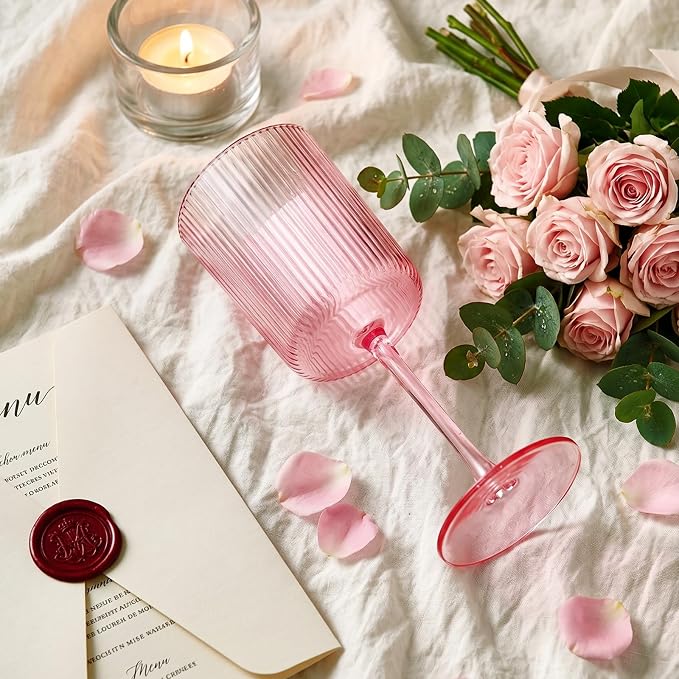 Ciaell 12 Pack Pink Plastic Wine Glasses - Image 5