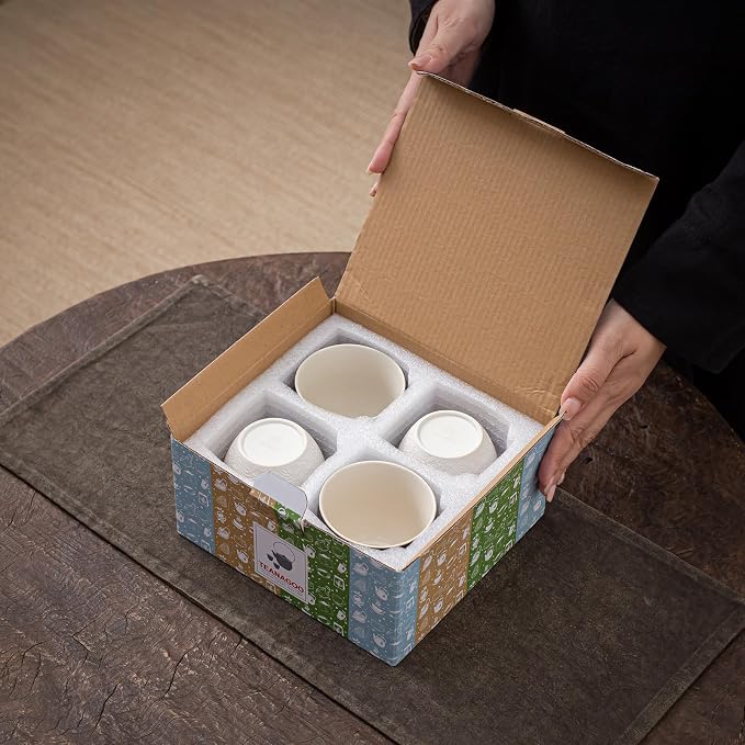 TEANAGOO Ceramic Japanese Tea Cups Set of 4pcs, 5.4oz/160ml Elegant Ceramic - Image 8