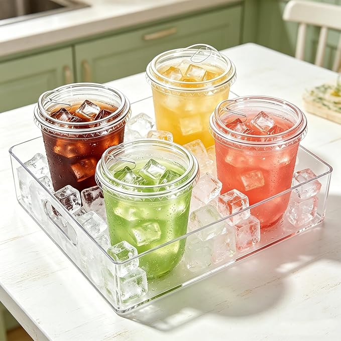 100 Sets 12 oz Clear Plastic Cups - Image 3