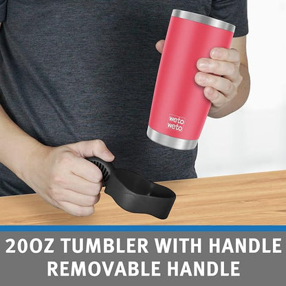 WETOWETO 20oz Tumbler with 2 lids and 2 straws, Stainless Steel Vacuum - Image 3