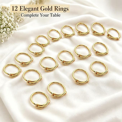 12Pcs Gold Infinity Knot Napkin Rings, Metal Decorative Napkin Holders - Image 6