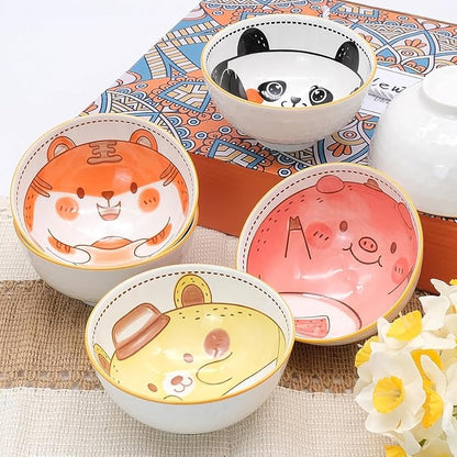 6 PCS Ceramic Rice Bowls, Cute Cartoon Small Dessert Bowl, Cereal Bowls Serving - Image 6