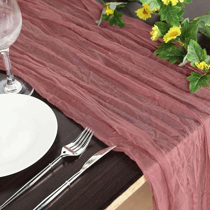 Efavormart 10ft Mauve Cheesecloth Table Runner - Image 9