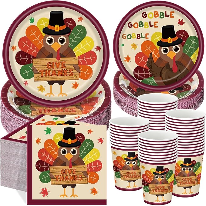 Pickmesh 250 Pcs Turkey Thanksgiving Party Decorations Autumn Harvest Paper by Pickmesh