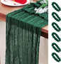Snowkingdom 6 PCS Emerald Green Table Runner 120 Inch 10 Ft Rustic Boho Dark by Snowkingdom