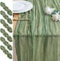 Cheesecloth Table Runner 10FT 6Pcs Sage Green Boho Gauze Sheer Runners | Cheese by Xiomot