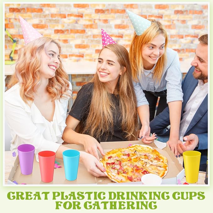 Patelai 100 Pcs Reusable Plastic Cups Drinking Cups Colorful Unbreakable Juice - Image 4