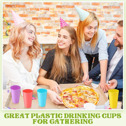 Patelai 100 Pcs Reusable Plastic Cups Drinking Cups Colorful Unbreakable Juice - Image 4