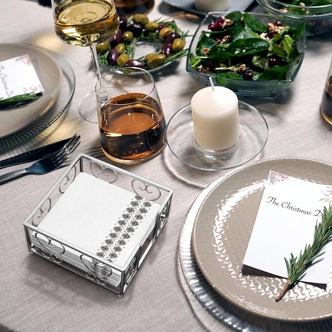 Cocktail Napkin Holder for 5x5 Napkins, Flat Square Caddy, Table | Cocktail - Image 8