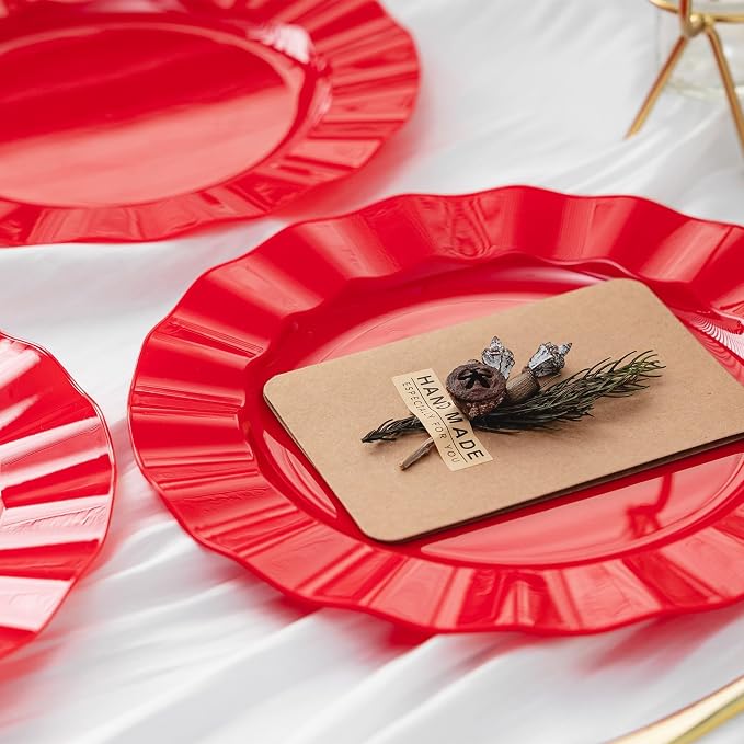 72 Pack Red Plastic Plates, Thanksgiving - Image 5