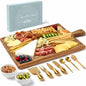 Charcuterie Board Set - Acacia Cheese Board Serving Tray with Accessories - House Warming Gifts for New Home, Bridal Shower & Wedding Gift, Birthday Gifts for Women