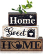 Moucuny 4 Pcs Farmhouse Wooden Tabletop Decor Farmhouse Tiered Tray Decor by Moucuny