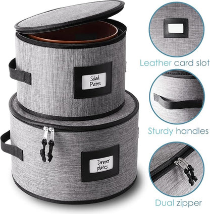 Hearth & Harbor Fine China Storage Containers, 6 Piece Dish Storage Containers - Image 3