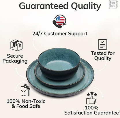 12 Piece Stoneware Dinnerware Set - Image 8