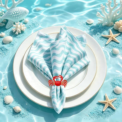 Gold Crab Napkin Rings Set of 12 Nautical Coastal Napkin Holders - Image 3