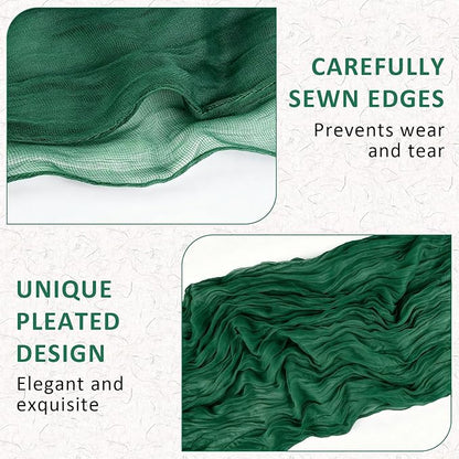 Cheesecloth Table Runner, 120 Inch 10 FT, Emerald Green | 1 Pack, 35x120 Inches - Image 4