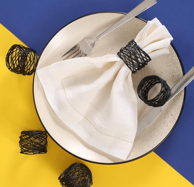 ALPHA Living HOME 12 Pcs Modern Metal Napkin Rings - Image 9