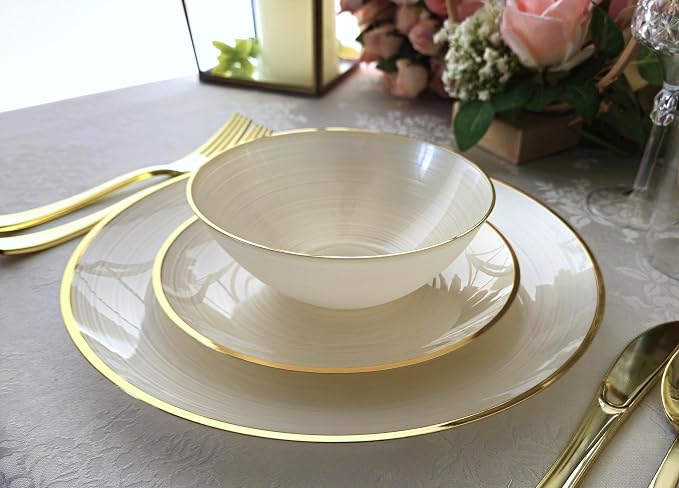 " OCCASIONS " 640pcs set-Wedding Party Disposable Plastic Plate Set -80 x 10'' - Image 4