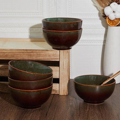 Stoneware Cereal Bowls Set of 6, 22 Oz Soup Bowls Set - Image 4