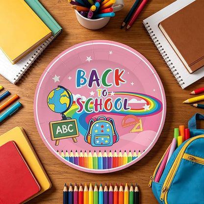 7 Inch Back to School Paper Plates 50 Pack First Day of School Decor | Back to - Image 4