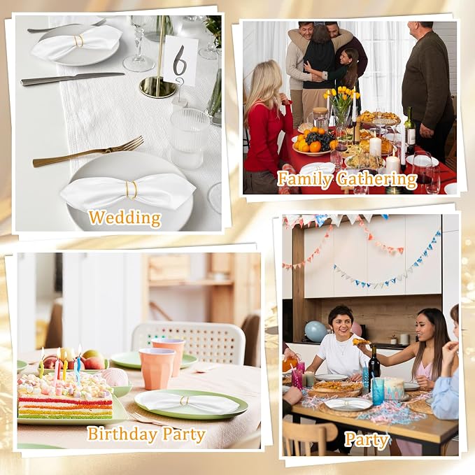48 Pcs Gold Wedding Napkin Rings, Metal Spiral Napkin Rings Durable Napkins - Image 7
