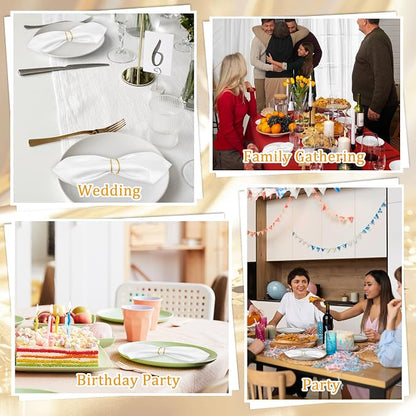 48 Pcs Gold Wedding Napkin Rings, Metal Spiral Napkin Rings Durable Napkins - Image 7