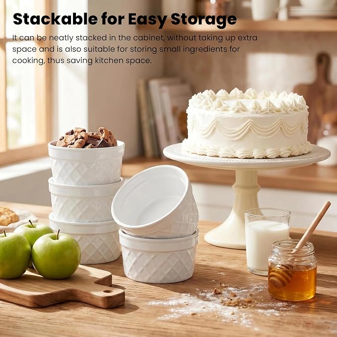 8 oz Ramekins, Suitable for Use in the Oven and Dishwasher | The stackable - Image 5