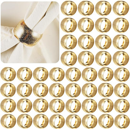 Lallisa 36 Pcs Gold Napkin Rings Bulk Metal Classic Brass Napkin Ring Holders by Lallisa