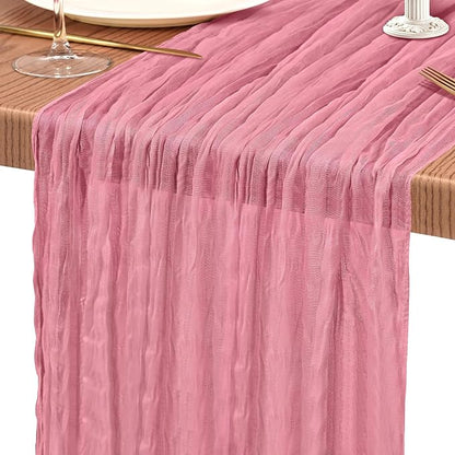 18 Pack Cheesecloth Table Runner 10FT Dusty Rose Table Runner Boho Gauze Cheese - Image 9