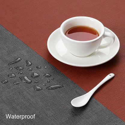Table Runners 94 Inch Long, Dual-Sided Faux Leather Table Runner | Waterproof - Image 3